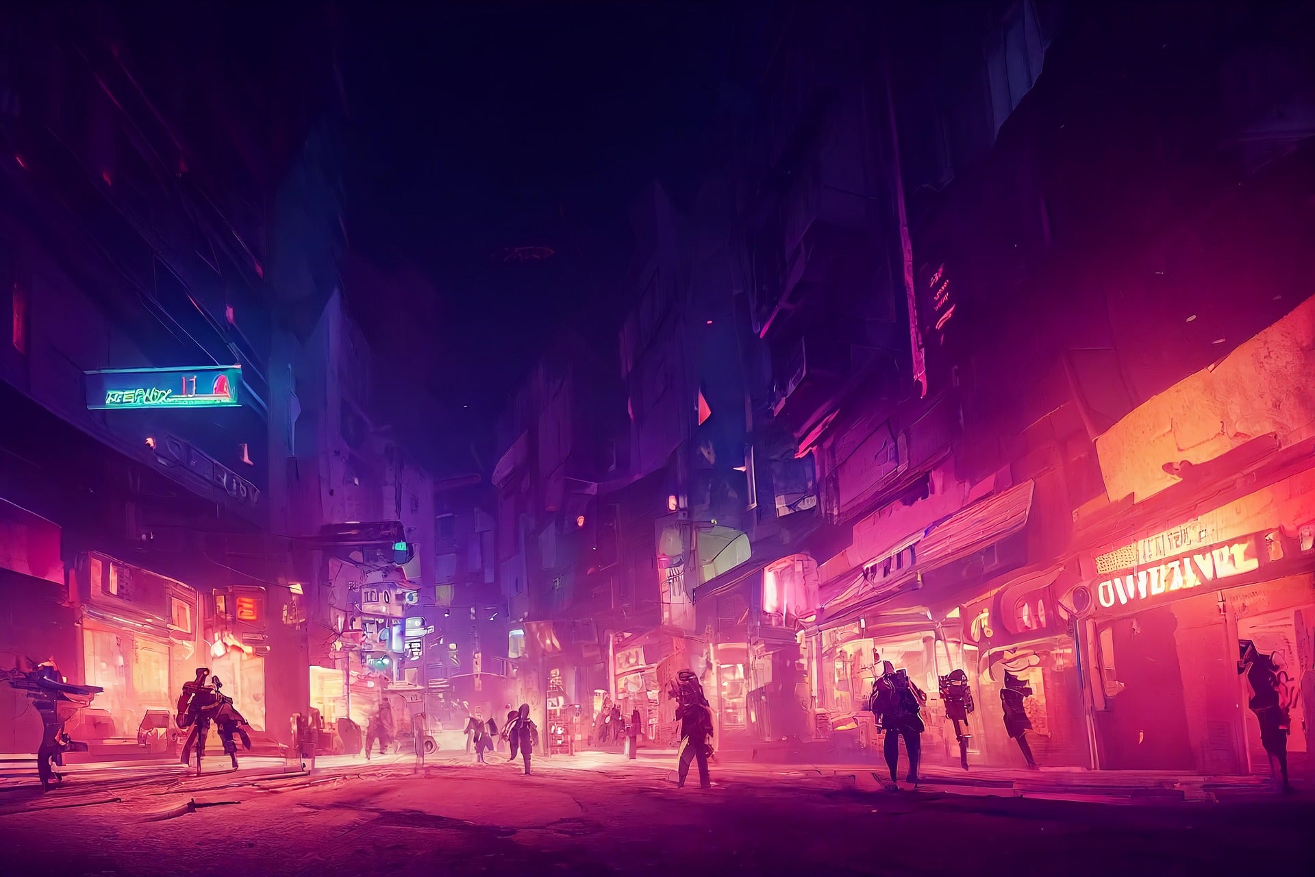 Neon Alleyways – Pulsierende Nacht